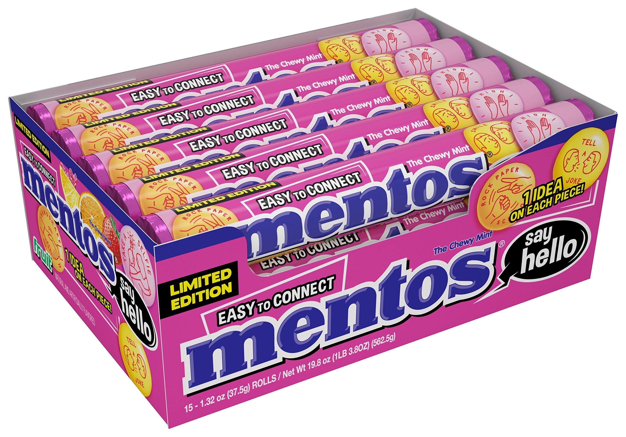 Product image of MENTOS Mixed Fruit Chewy Candy 1.32 oz 1.32 oz Pack of 15
